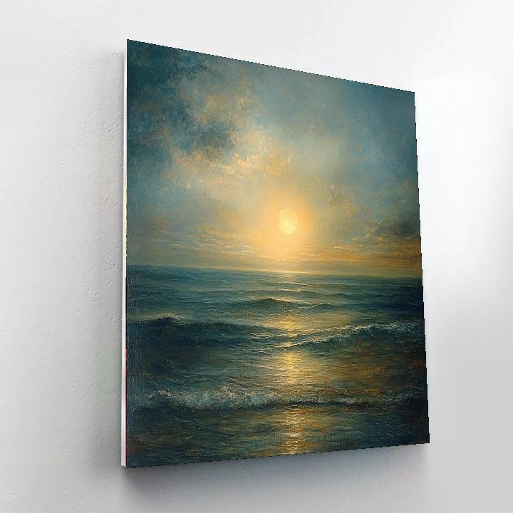 J.M.W. Turner Inspired Lunar Tidal Elegance  Painting By Numbers Kit