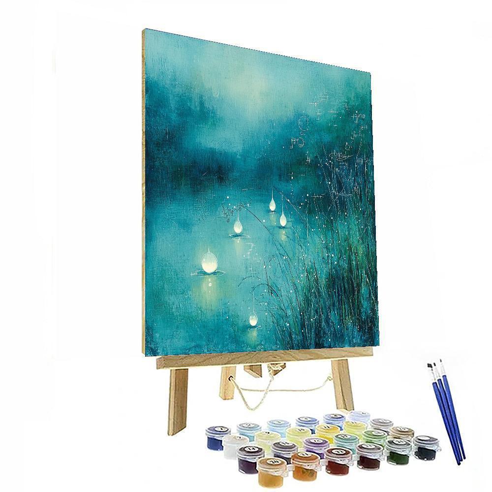 Leonardo Da Vinci Inspired Celestial Dewdrops Symphony  DIY Paint By Numbers