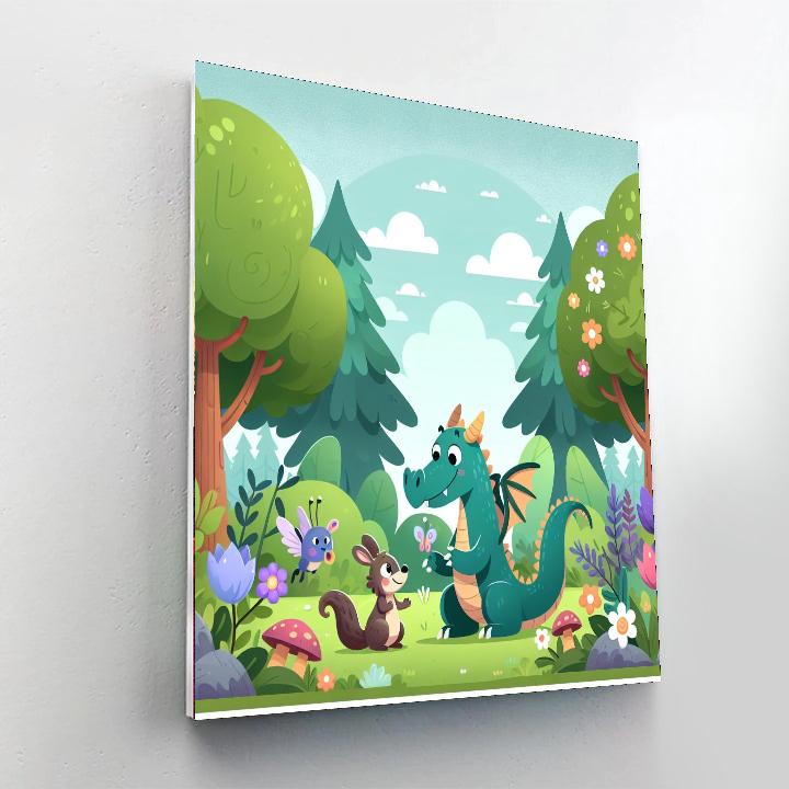 Enchanted Dragon Forest Numbered Painting Kits