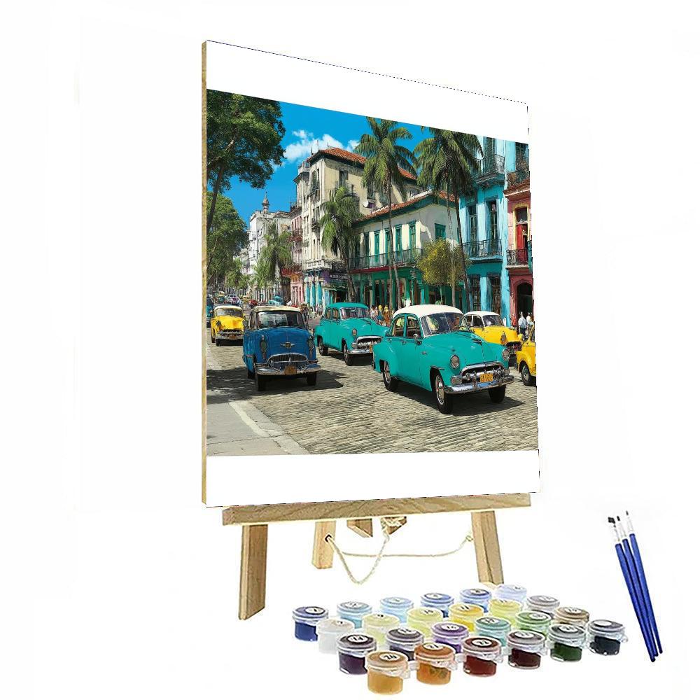 Havana's Vintage Car Tour DIY Paint By Numbers