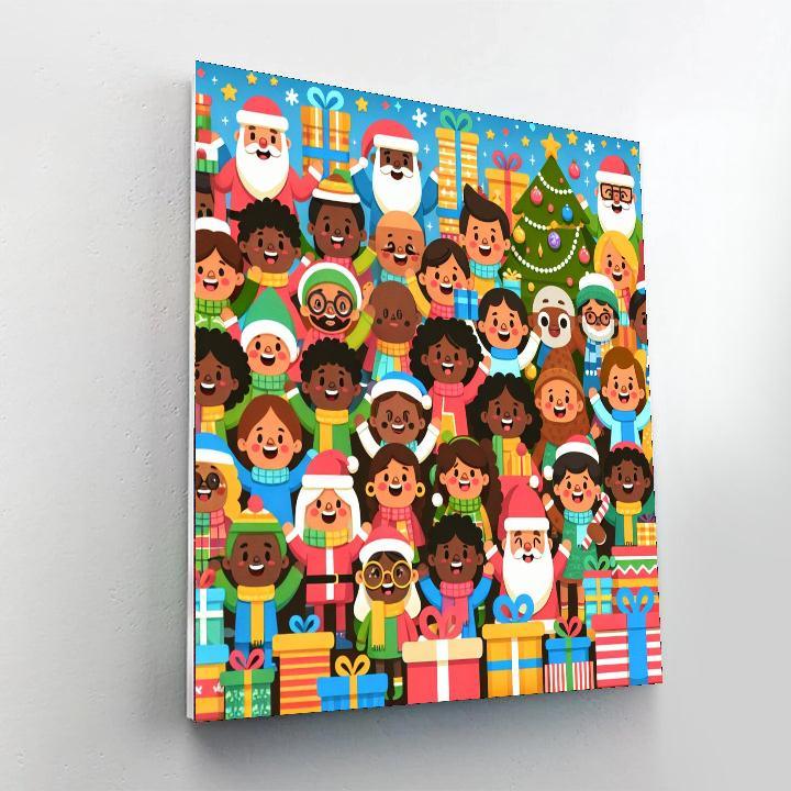 Merry Holiday Gathering Paint By Numbers Art