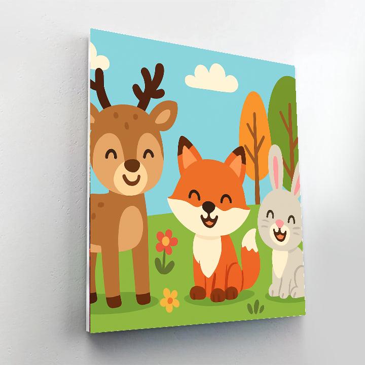 Cheery Woodland Friends Numbered Painting Kits