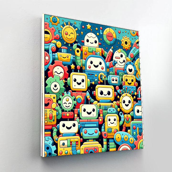 Cutesy Robot Friends Paint By Numbers Kits