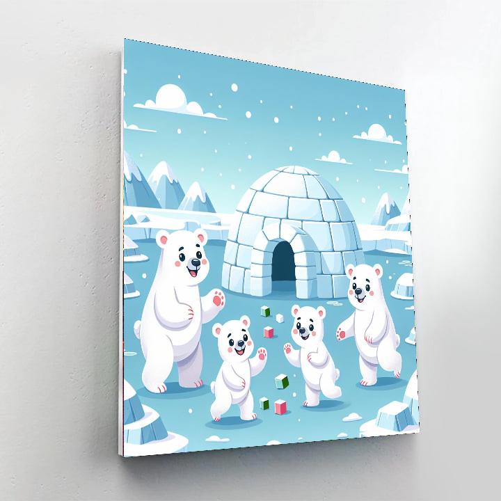 Polar Bear Igloo Adventure DIY Paint By Numbers