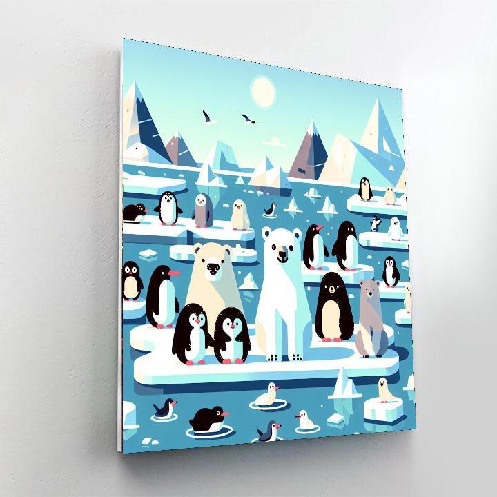 Polar Expedition With Friendly Animals Painting By Numbers Kit