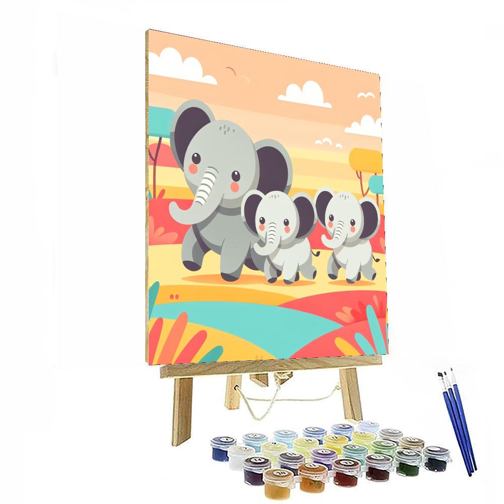 Elephant Expedition Painting By Numbers Kit
