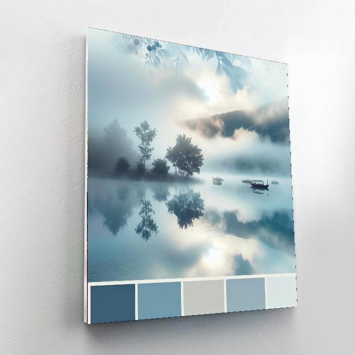 Calm Lakeside Morning Painting Number Kit