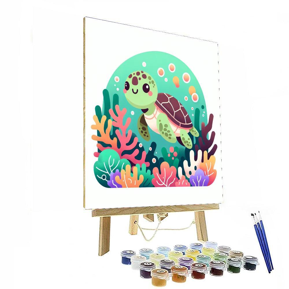 Turtle's Coral Reef Ride Numbered Painting Kits