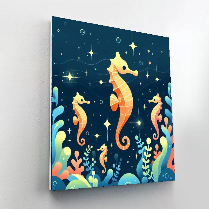 Starry Night Seahorse Numbered Painting Kits
