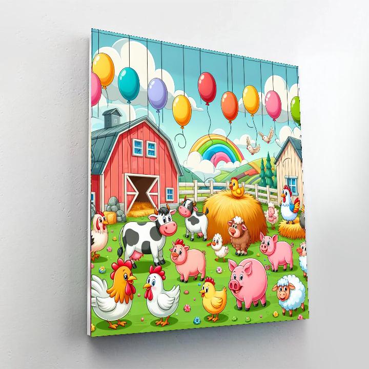 Cheery Farmyard Festival Painting Number Kit