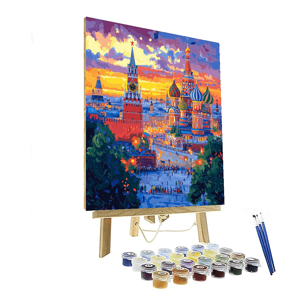 Red Square Numbered Painting Kits