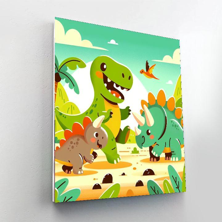 Happy Dinoland Adventure Numbered Painting Kits