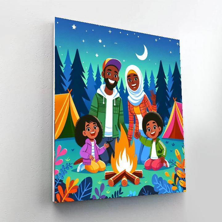 Happy Family Camping Paint By Numbers