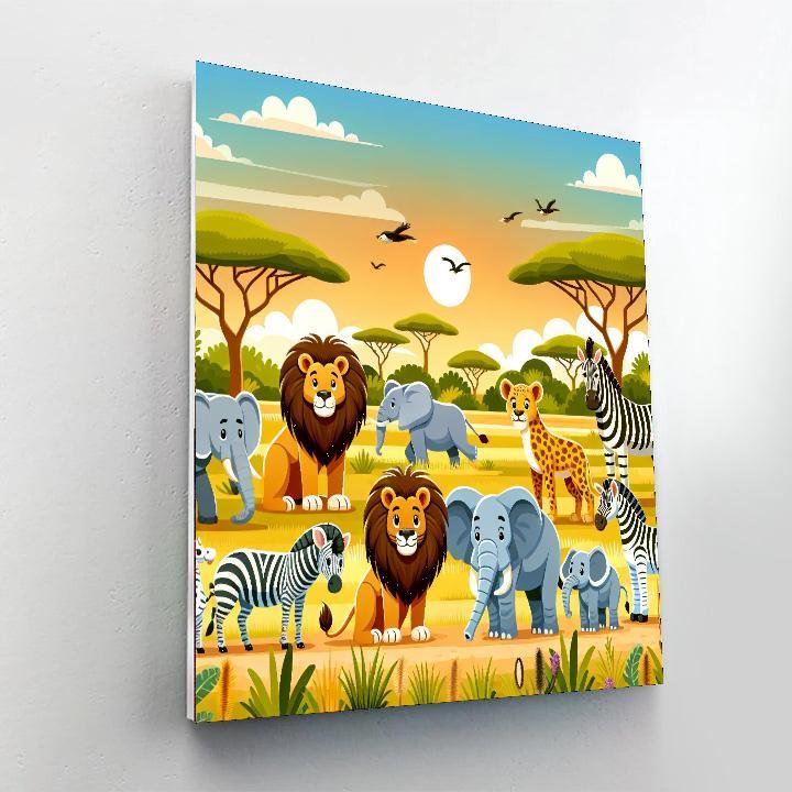 Wild Safari Encounter Paint By Color