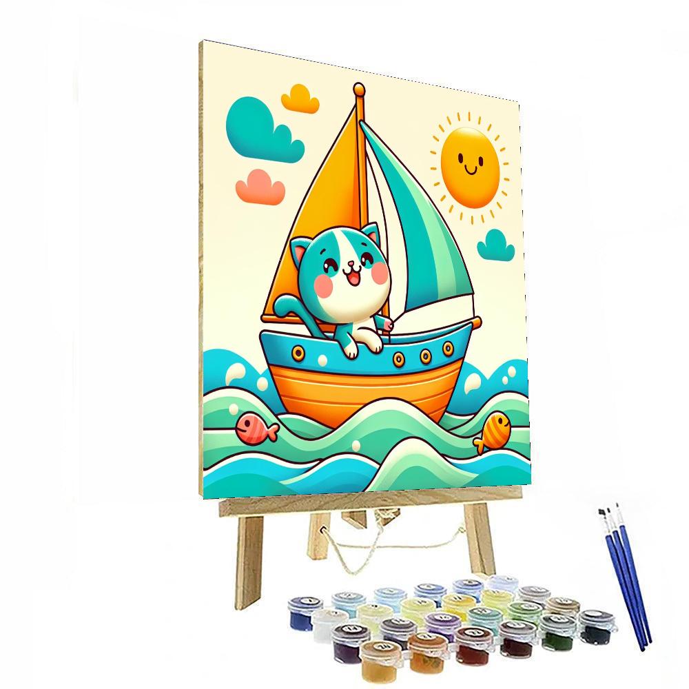 Sailing Adventure Cat Numbered Painting Kits