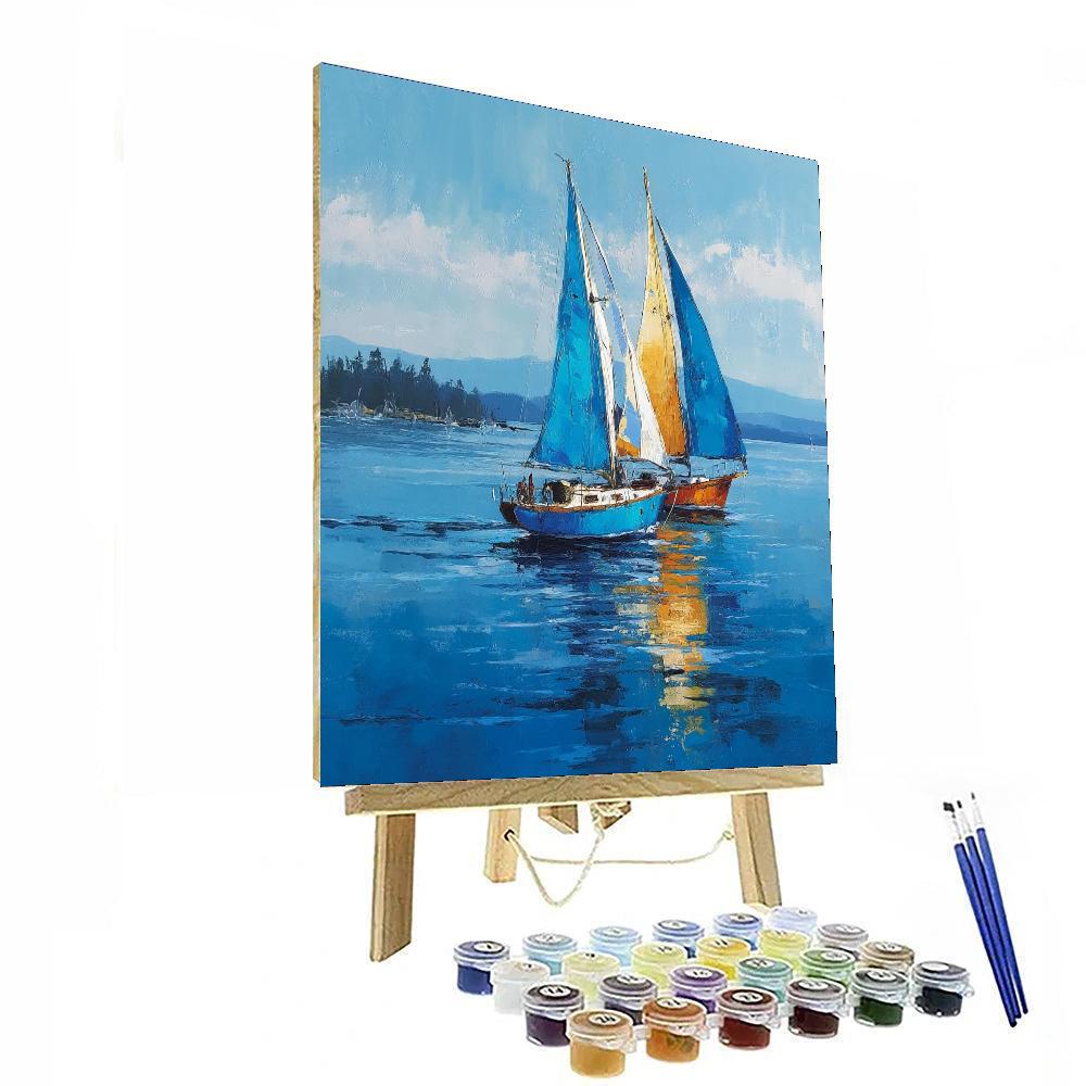 Sailboats And Sunshine Numbered Painting Kits