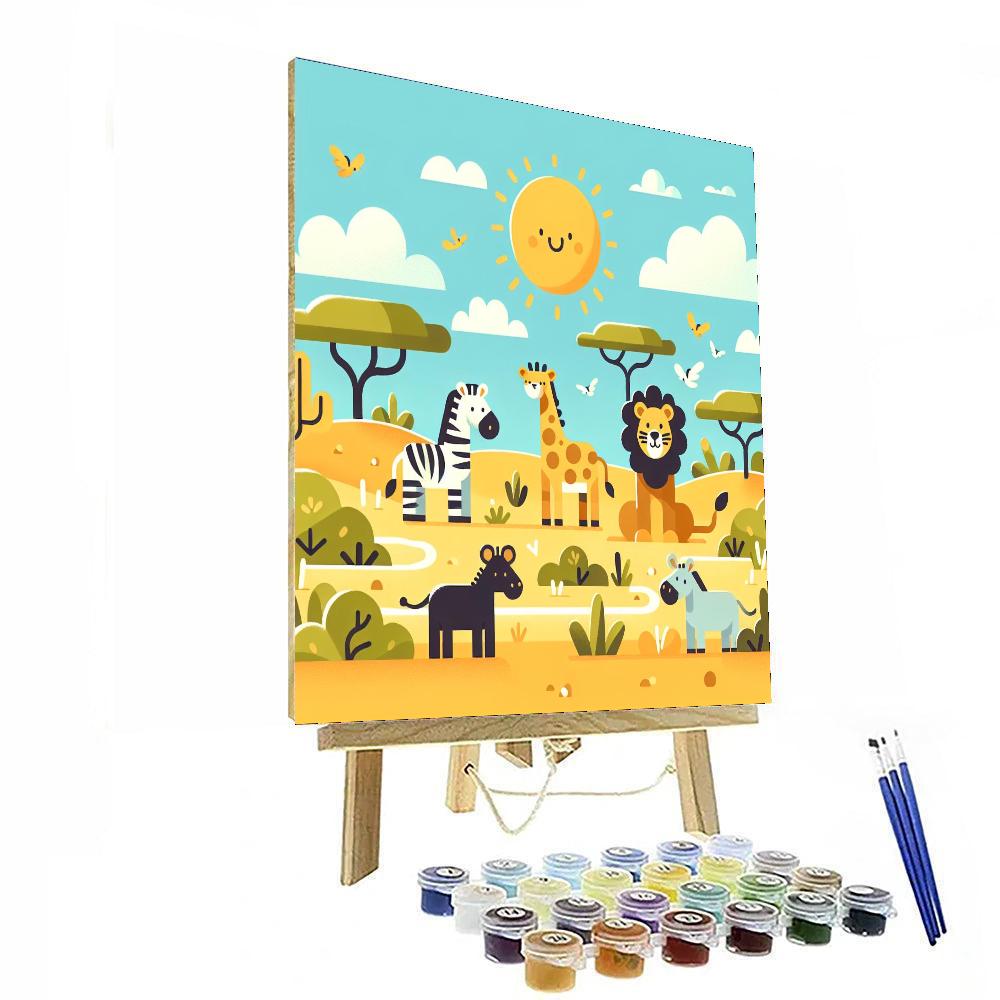 Sunny Safari Surprise Paint By Numbers Art