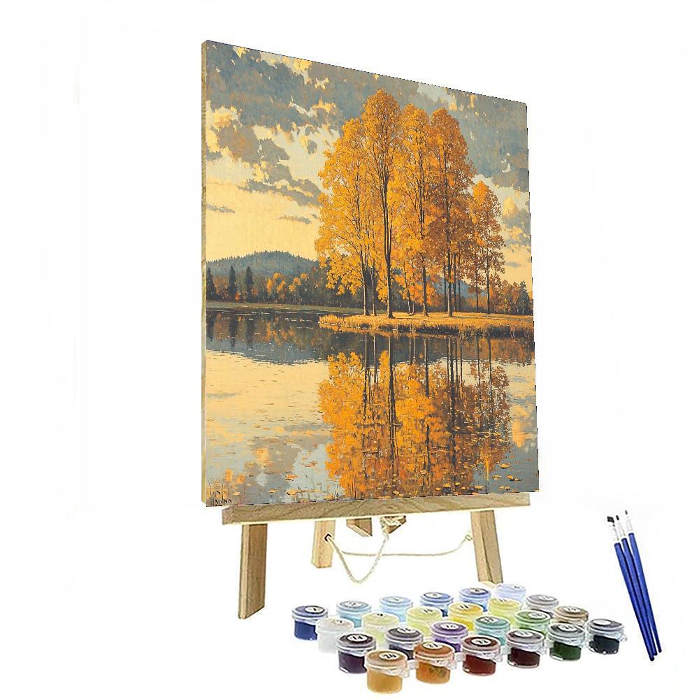 George Inness Inspired Peaceful Autumn Serenity  Number Painting