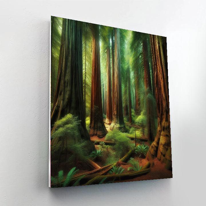 Forest Of Giant Redwoods Paint By Color