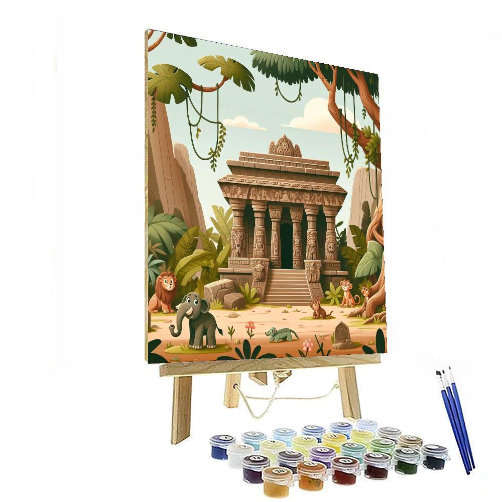 Hidden Jungle Temple Paint By Number
