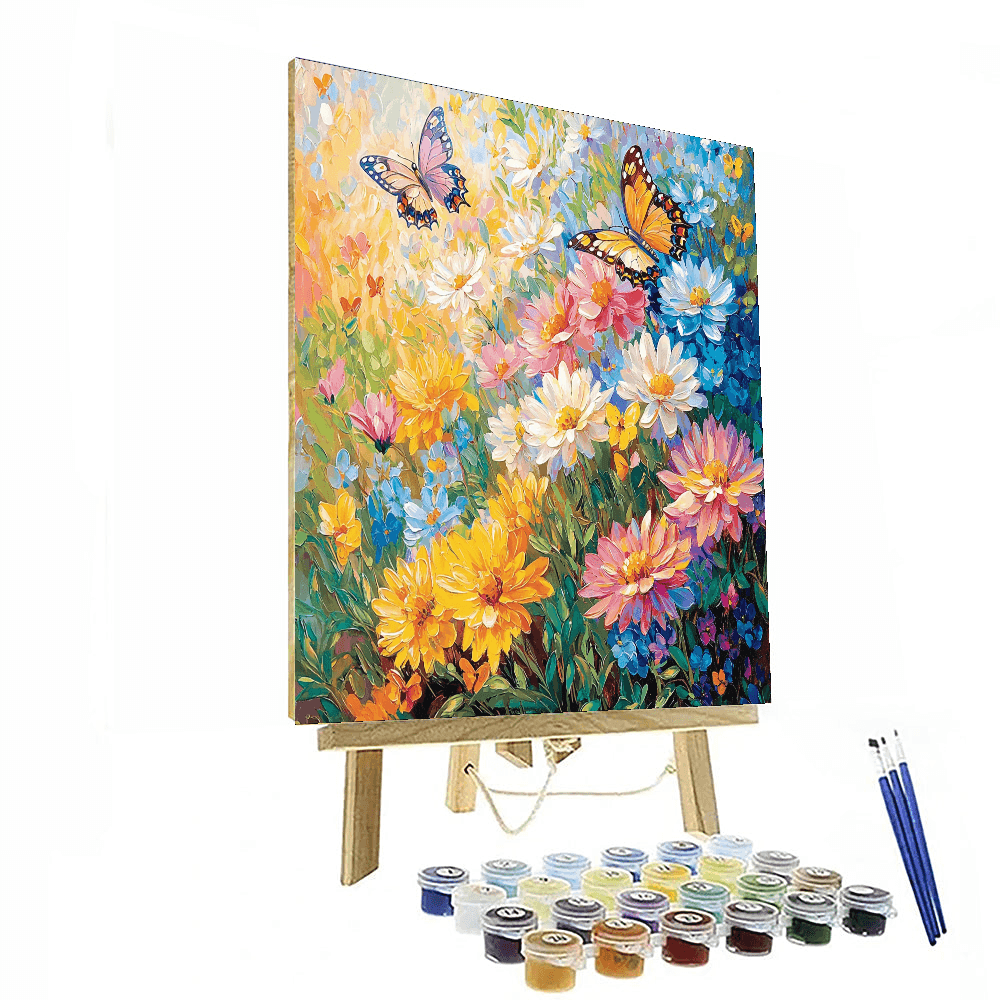 Claude Monet Inspired Enchanting Butterfly Symphony  Paint By Color