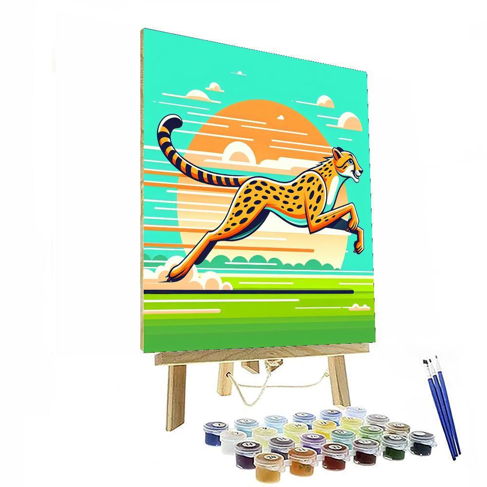 Sporty Cheetah Paint By Numbers Kits