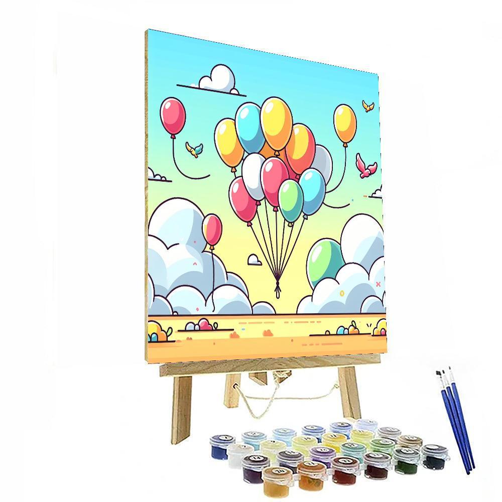 Colorful Balloons DIY Paint By Numbers
