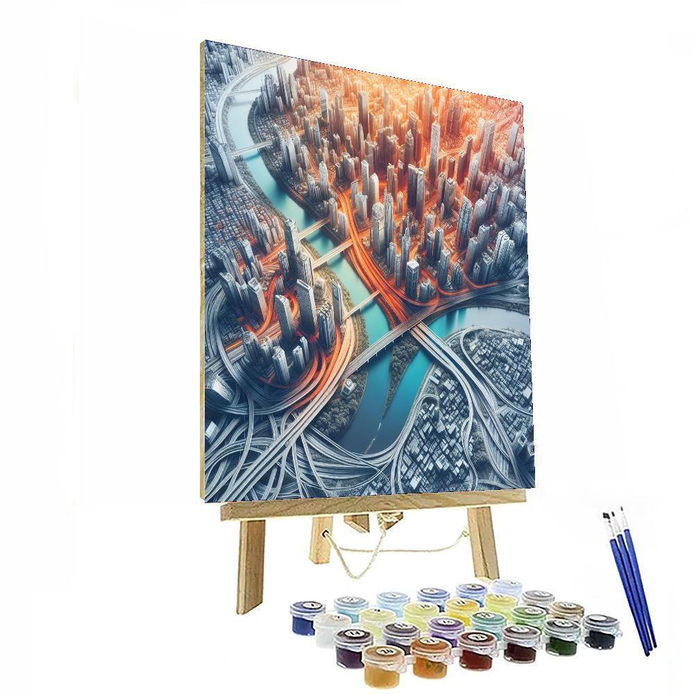 Aerial Cityscape Vistas Numbered Painting Kits