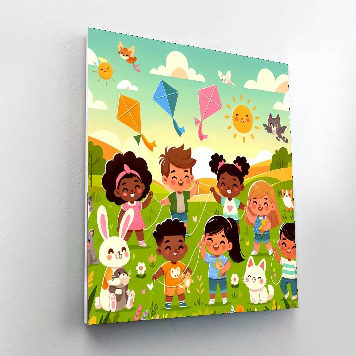 Colorful Kite Carnival Painting By Numbers Kit