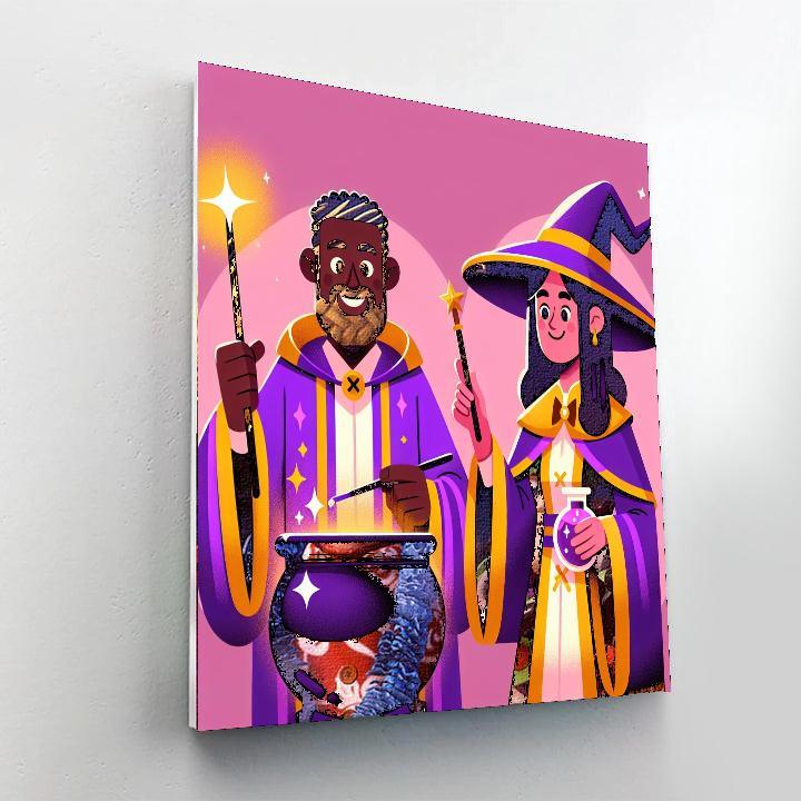 Witty Wizards Paint By Numbers Art