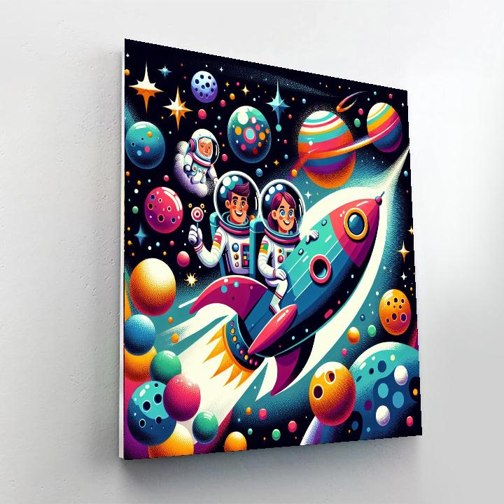 Rocket Rescue Mission Number Painting