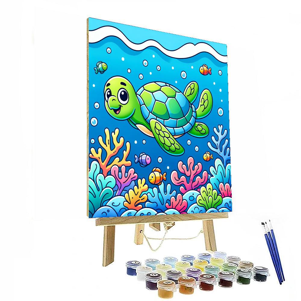 Cute Sea Turtle Number Painting