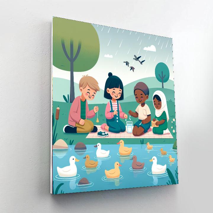 Peaceful Puddle Picnic Numbered Painting Kits