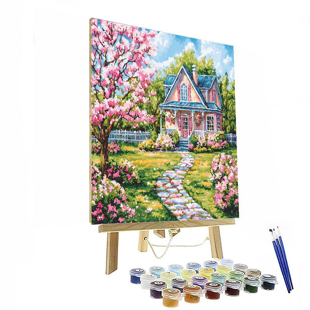 Picnic Under The Blossoms Paint By Numbers