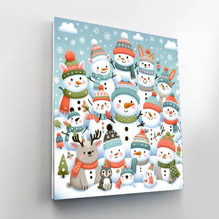 Merry Snowy Friends Numbered Painting Kits