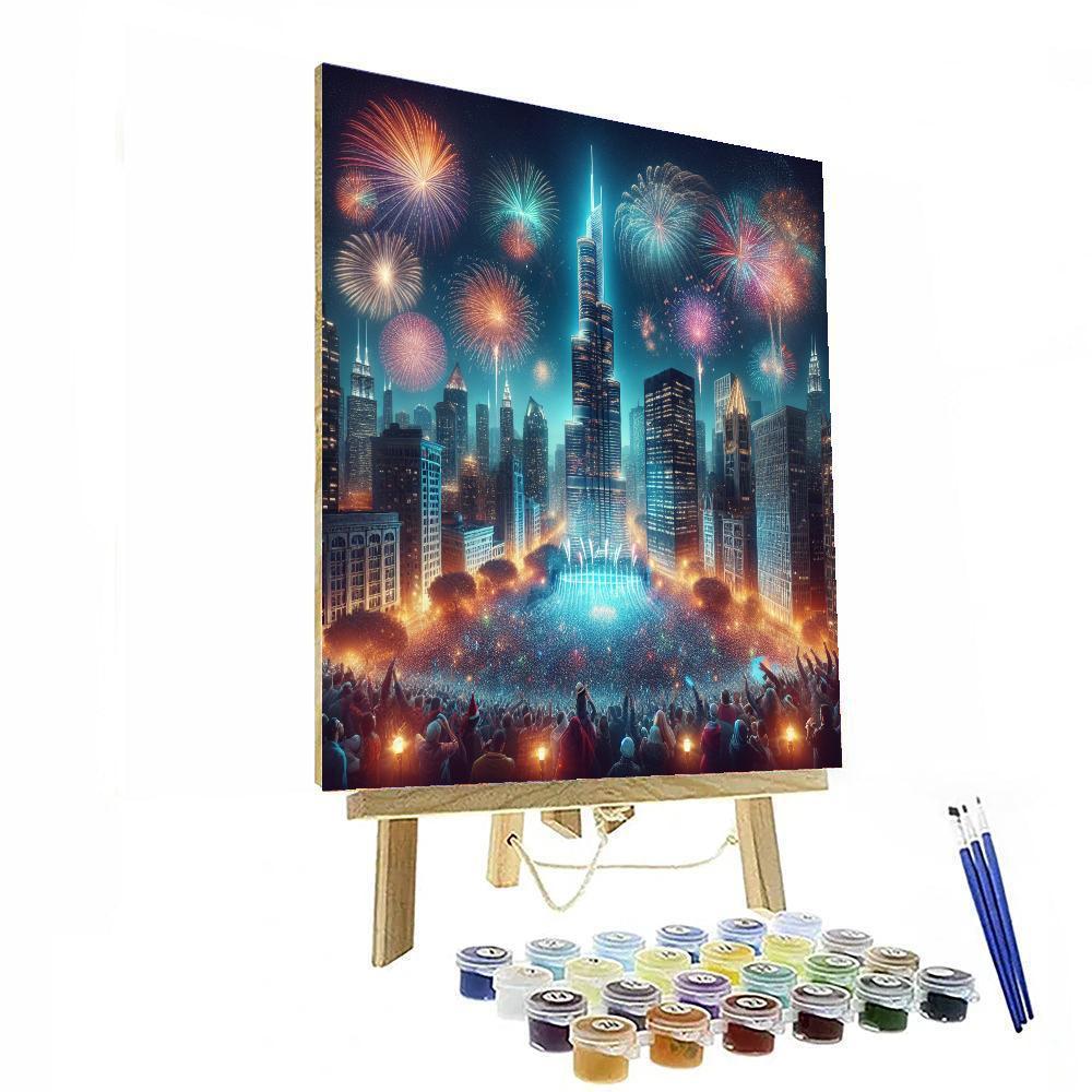 Taipei 101 New Year’s Eve Fireworks - Taipei Painting Number Kit