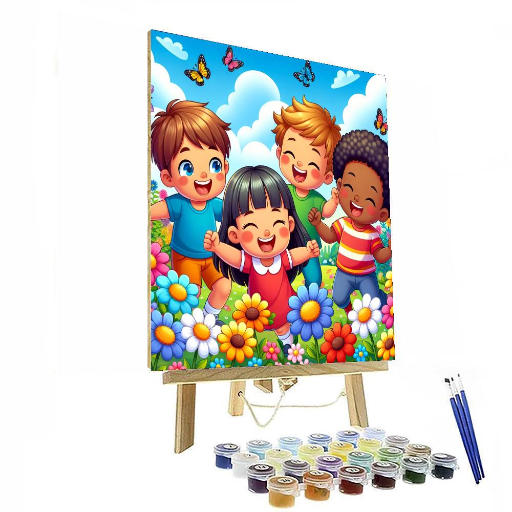 Giggle Time In The Garden Numbered Painting Kits