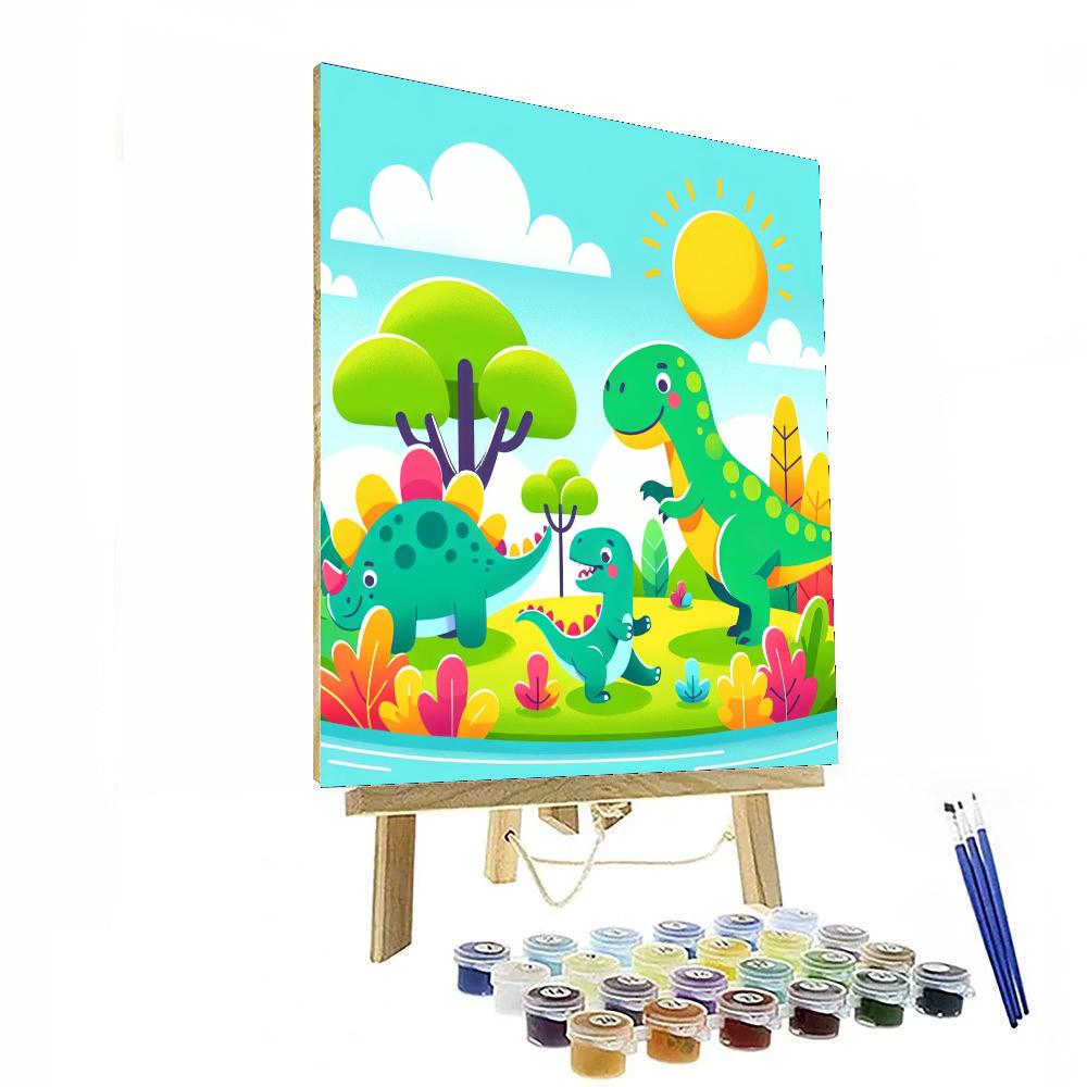 Adventurous Dinosaur Island DIY Paint By Numbers