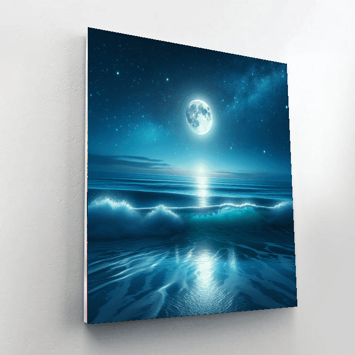Celestial Moonlit Ocean Paint By Numbers Art