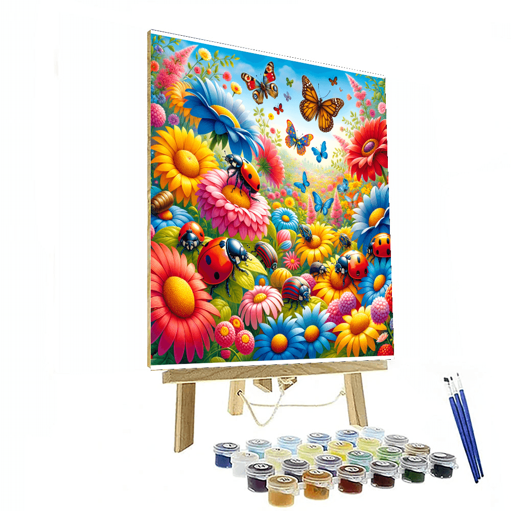 Whimsical Flower Garden Painting Number Kit