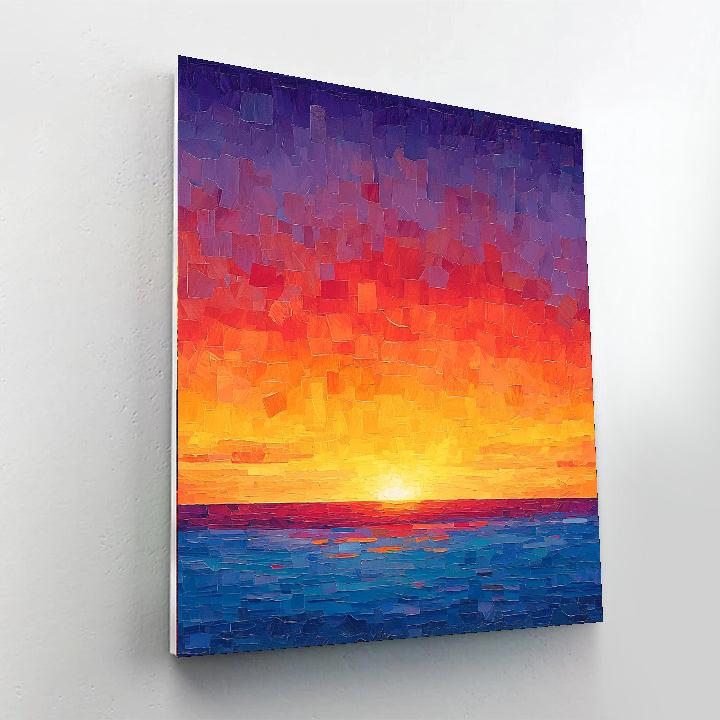 Georges Seurat Inspired Radiant Horizon Abstract  Number Painting