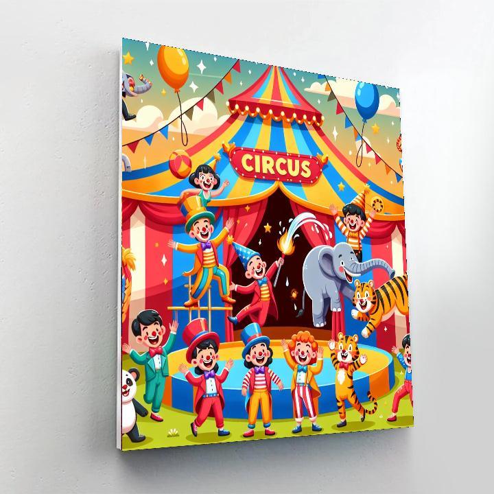 Funky Circus Fun Paint By Numbers Art