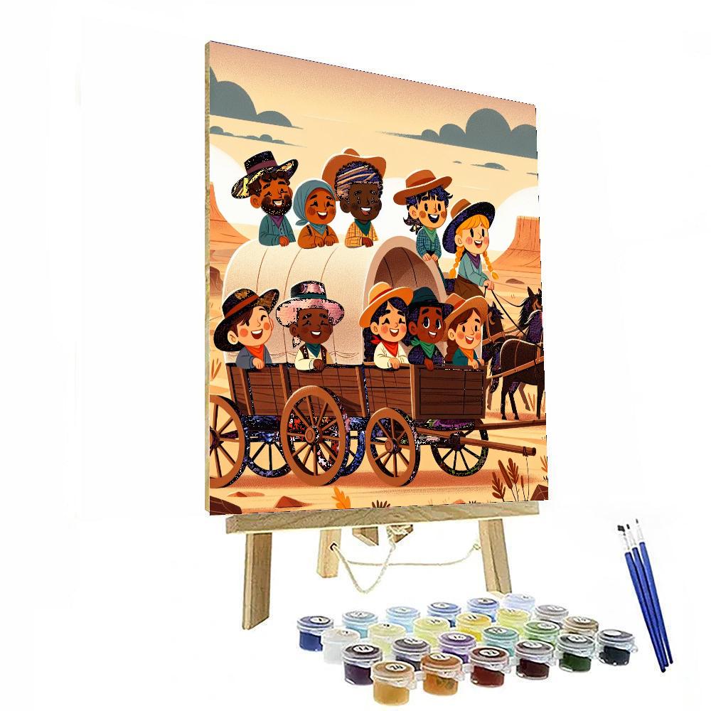 Wild West Wagon Ride Paint By Numbers Art