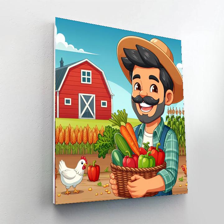 The Friendly Farmer's Harvest Number Painting