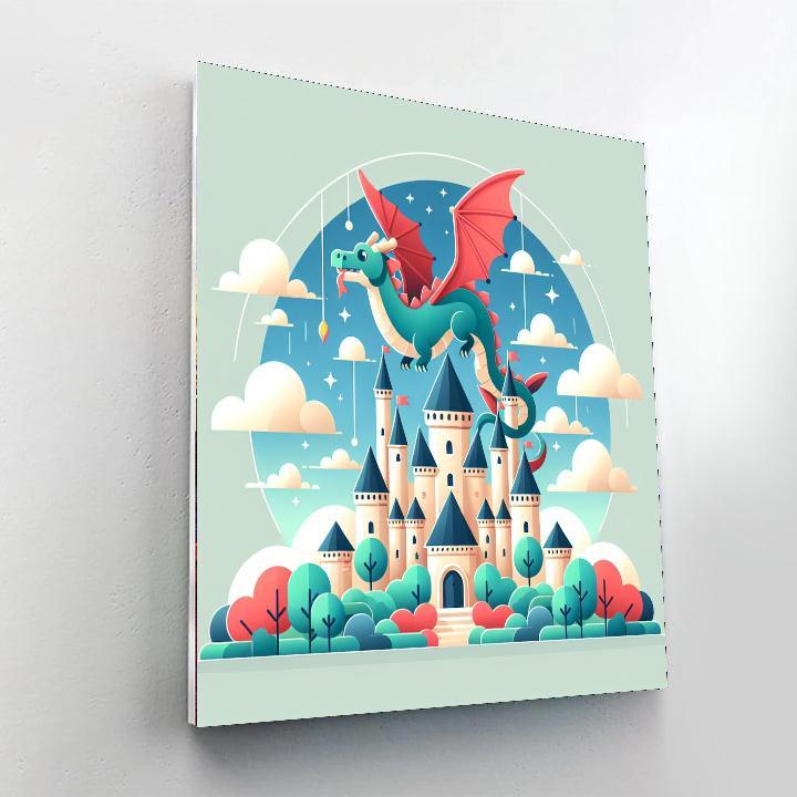 Dragon Guardians Of The Castle Painting By Numbers Kit