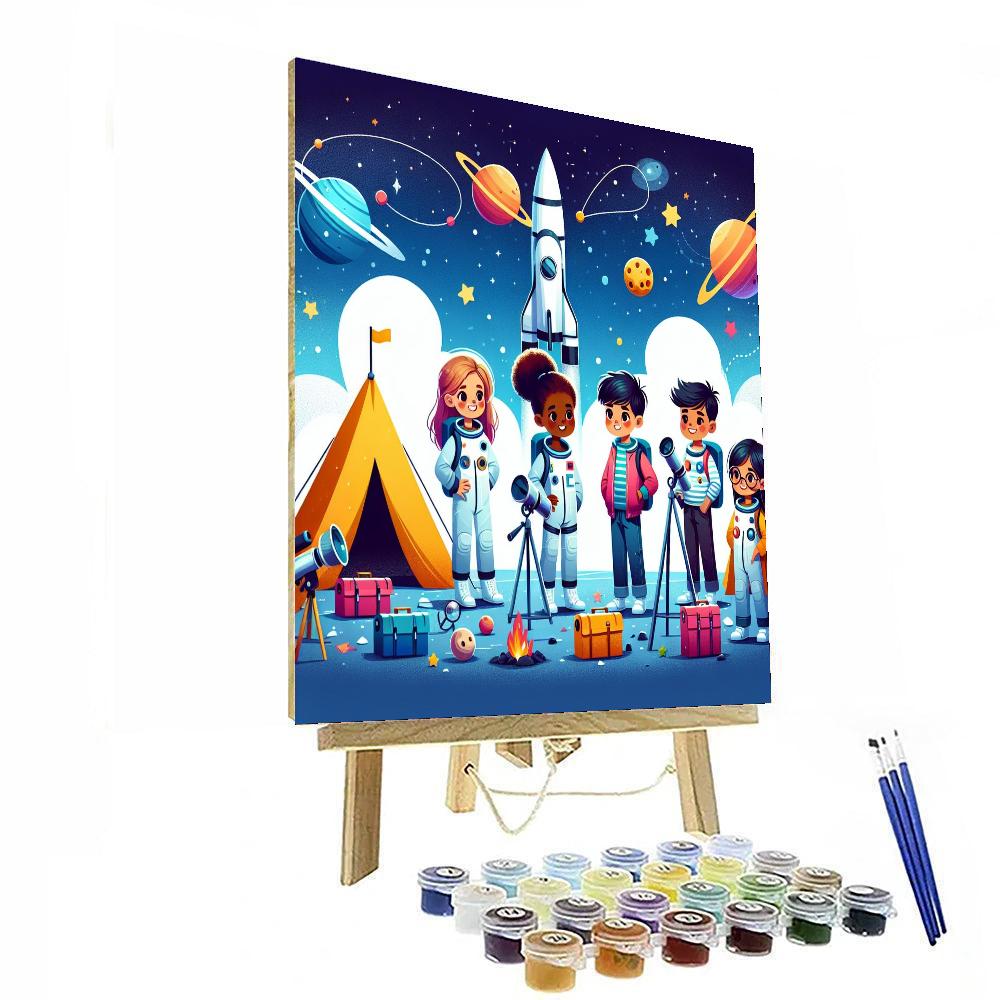 Space Explorers' Camp Painting Number Kit