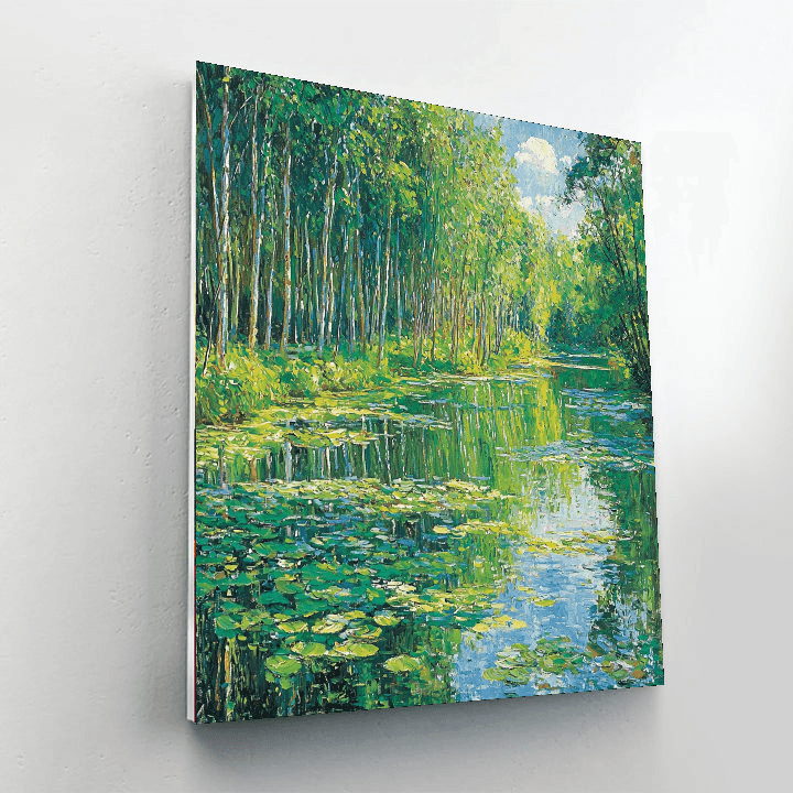 Claude Monet Inspired Lush Woodland Tranquility  Painting By Numbers Kit