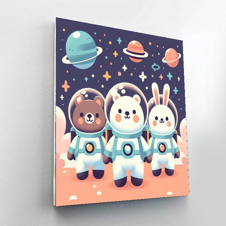 Adventure With Space Animals Paint By Color