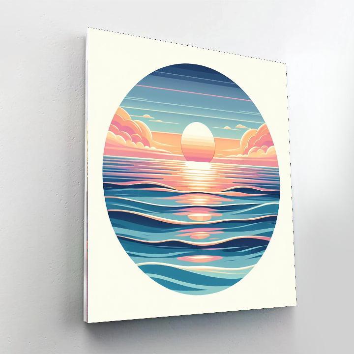 Serene Ocean Horizon Numbered Painting Kits