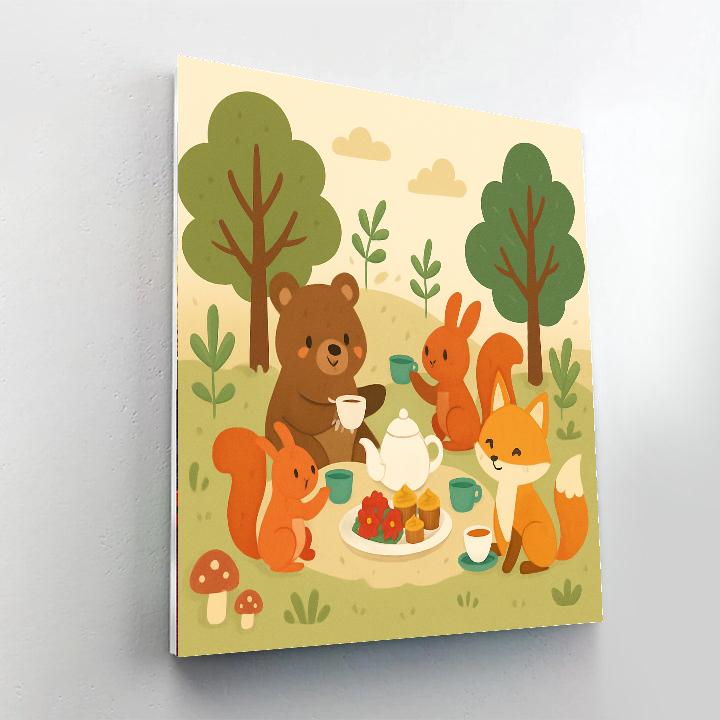 Enchanted Woodland Tea Party DIY Paint By Numbers